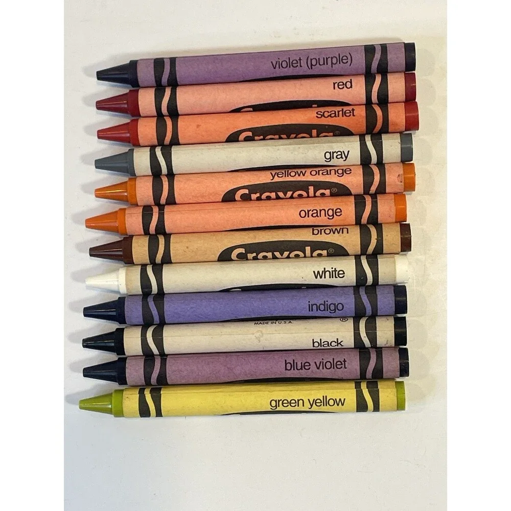 2002 Crayola Crayon 24-Count Lot (2) Retired Dandelion Apricot Cerulean Indigo